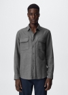 Mango Camisa textura algodón - Gris medio vigoré