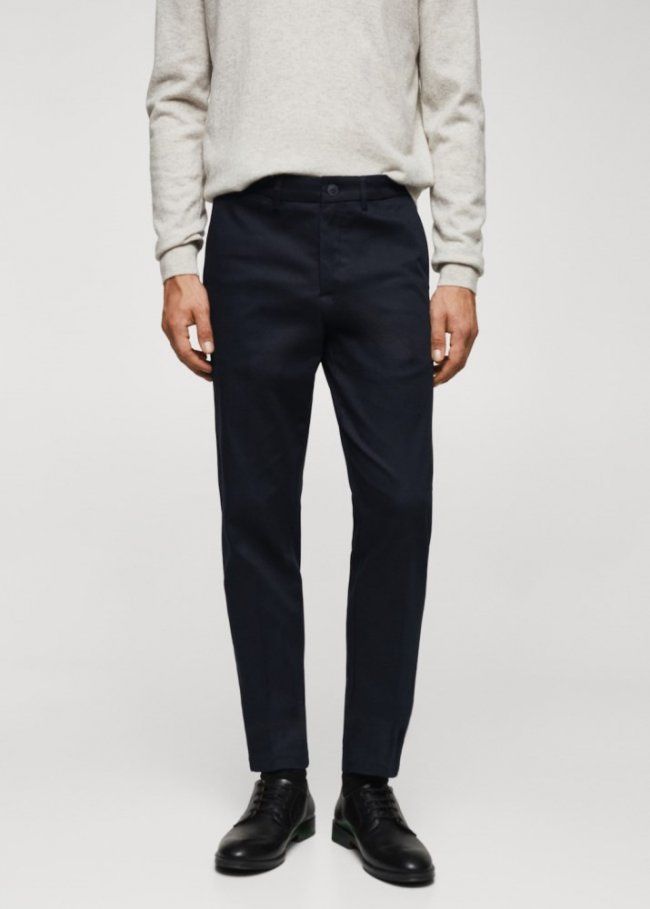 Mango Pantalón chino slim fit - Azul marino