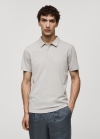 Mango Polo slim fit algodón piqué textura - Gris