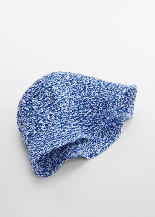 Mango Sombrero fibra natural bicolor - Azul