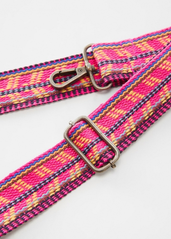 Mango Correa bolso estampada - Rosa fluor