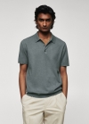 Mango Polo punto fino - Verde bosque
