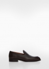 Mango Mocasín minimal piel abatanada - Marrón
