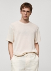 Mango Camiseta estructura regular fit - Crudo