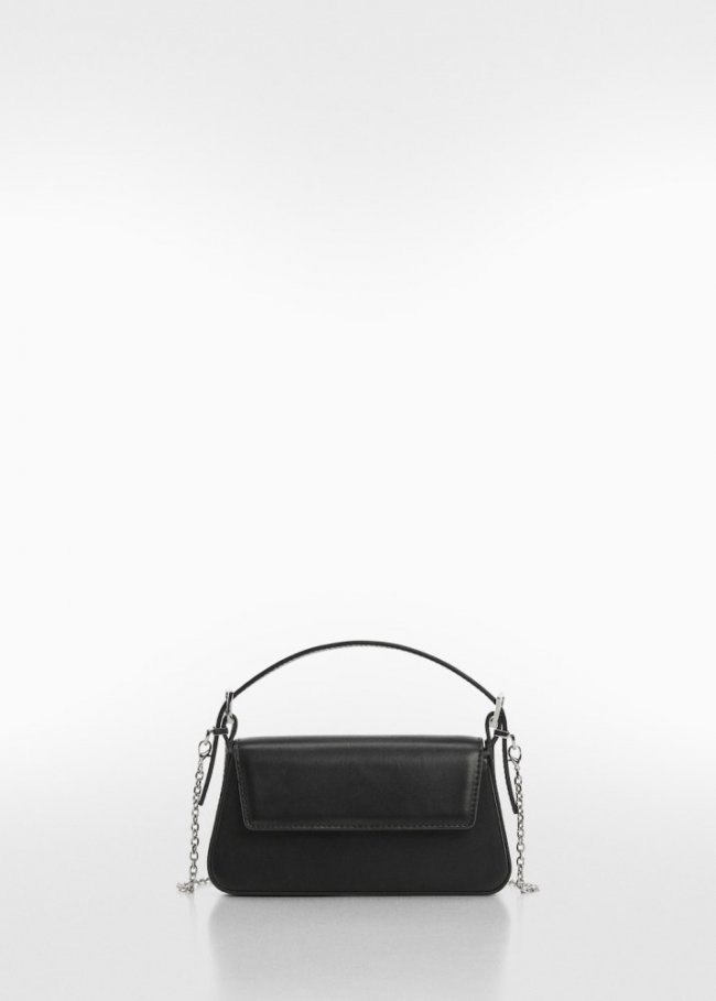 Mango Bolso solapa doble asa - Negro