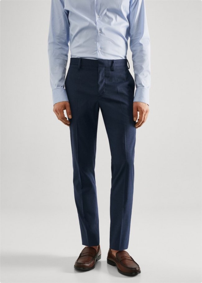 Mango Pantalón traje super slim fit - Azul tinta