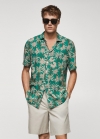 Mango Camisa manga corta estampado hawaiano - Verde