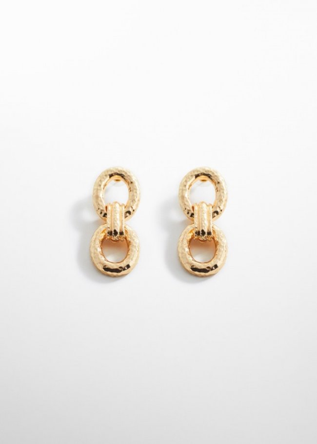 Mango Pendientes aros eslabones - Oro