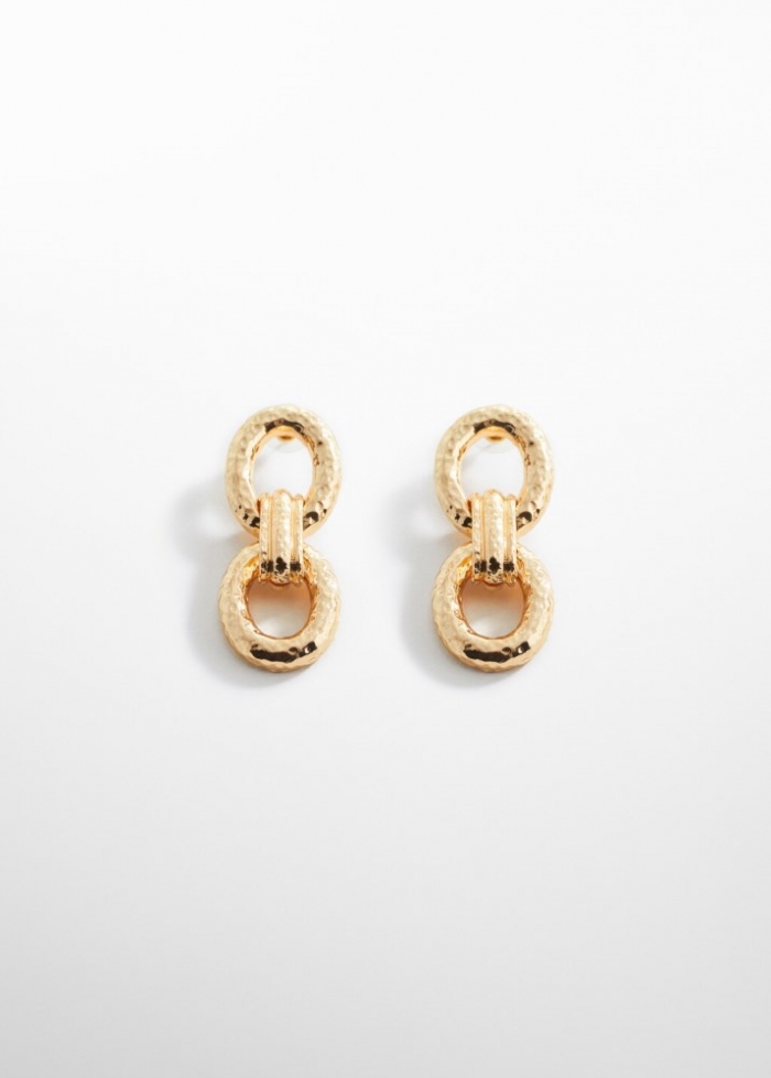 Mango Pendientes aros eslabones - Oro