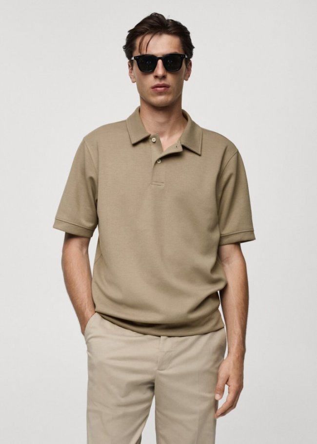 Mango Polo regular fit tejido sudadera - Oliva