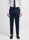 Mango Pantalón traje slim fit 100% lino - Azul marino oscuro