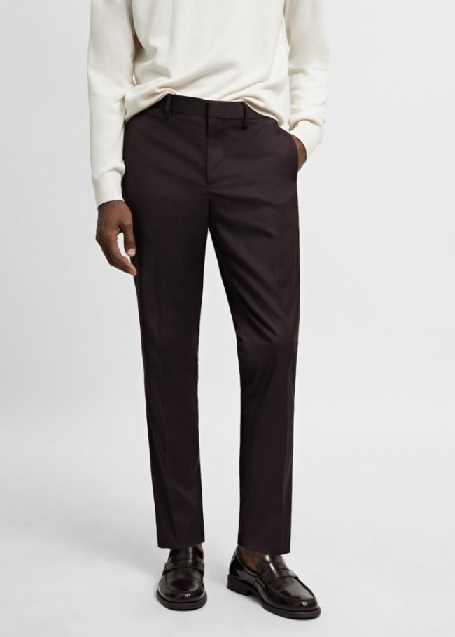 Mango Pantalón traje París super slim fit - Burdeos