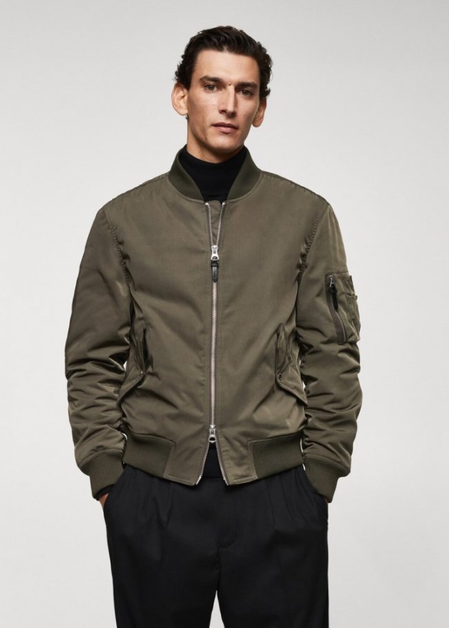 Mango Chaqueta bomber water repellent - Khaki