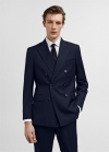 Mango Americana traje slim fit cruzada - Azul marino oscuro