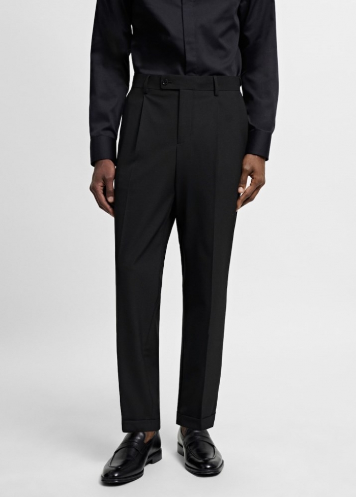 Mango Pantalón traje slim fit - Negro