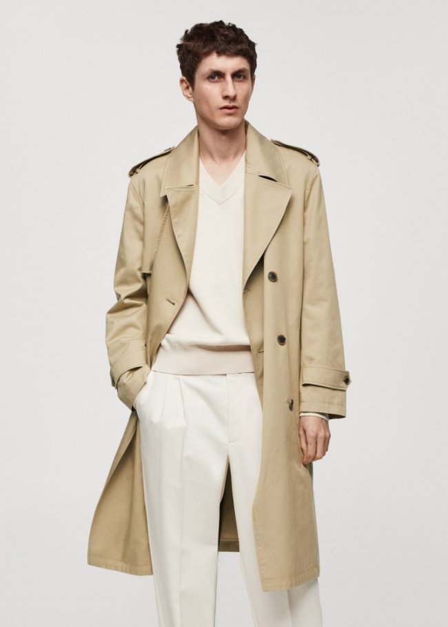 Mango Gabardina trench cinturón relaxed fit - Beige