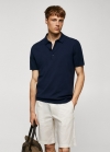 Mango Polo punto fino - Azul marino oscuro