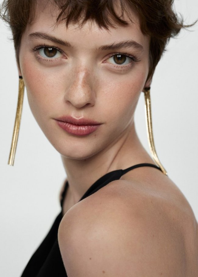 Mango Pendientes largos - Oro
