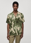 Mango Camisa fluída estampado tropical - Verde