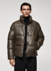 Mango Anorak acolchado efecto piel - Khaki