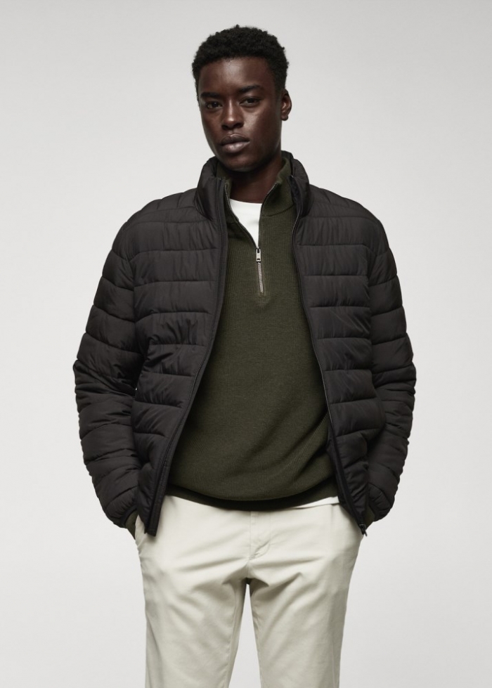 Mango Anorak acolchada ultra ligera water-repellent - Negro
