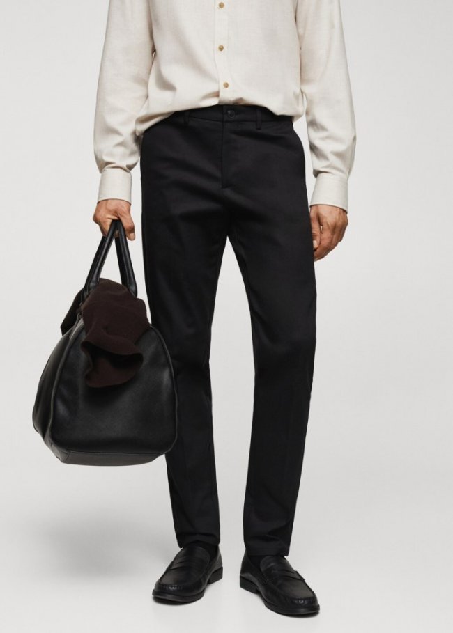 Mango Pantalón chino slim fit - Negro