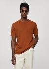 Mango Camiseta punto mezcla algodón - Naranja tostado