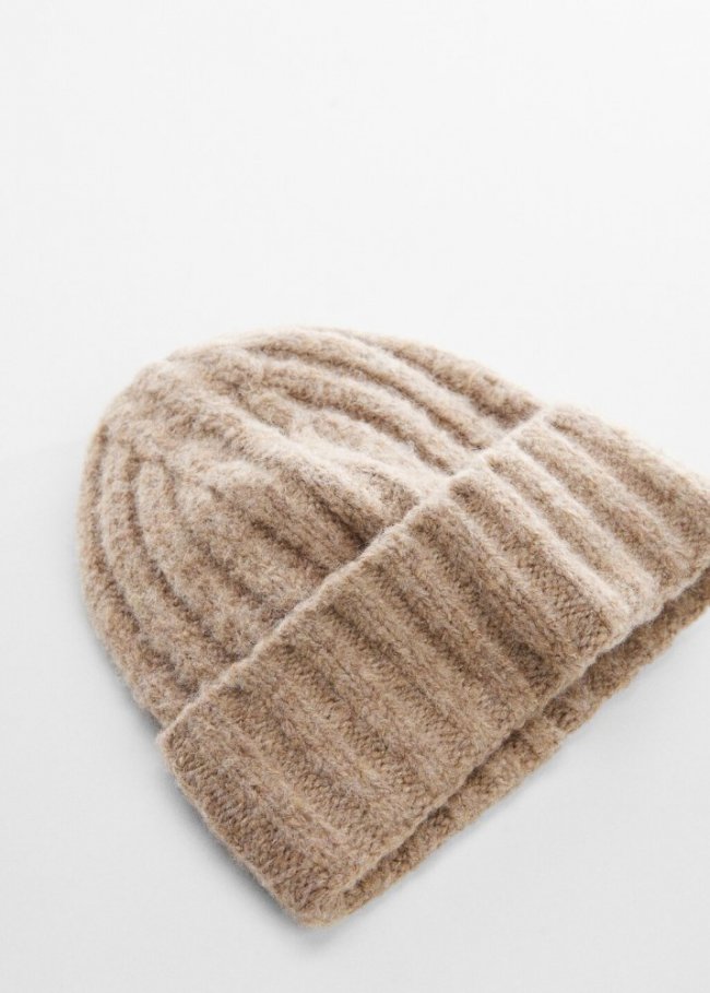 Mango Gorro canalé - Beige
