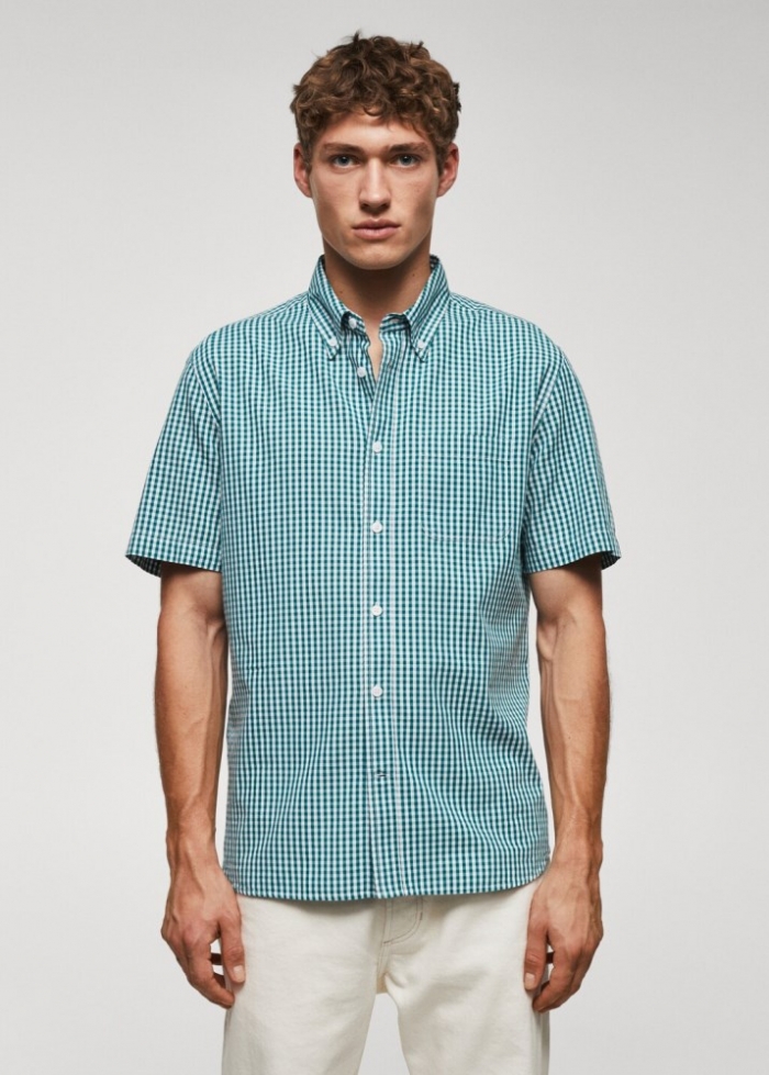 Mango Camisa 100% algodón estampada - Verde