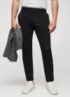 Mango Pantalón algodón tapered crop - Negro