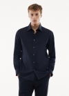 Mango Camisa regular fit algodón stretch - Azul marino