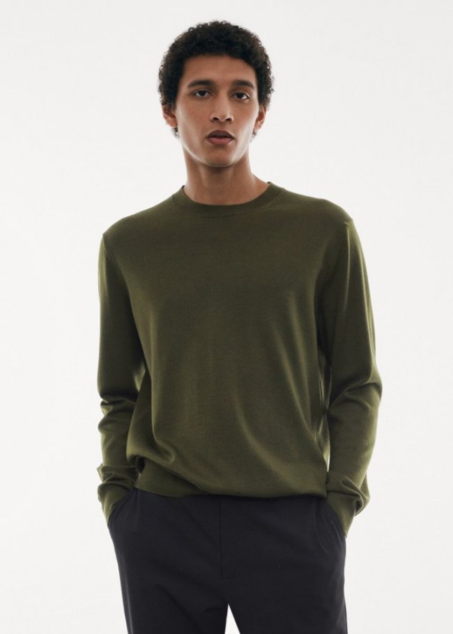 Mango Jersey lana merino lavable - Khaki