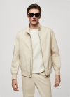 Mango Chaqueta algodón cremallera stretch - Arena