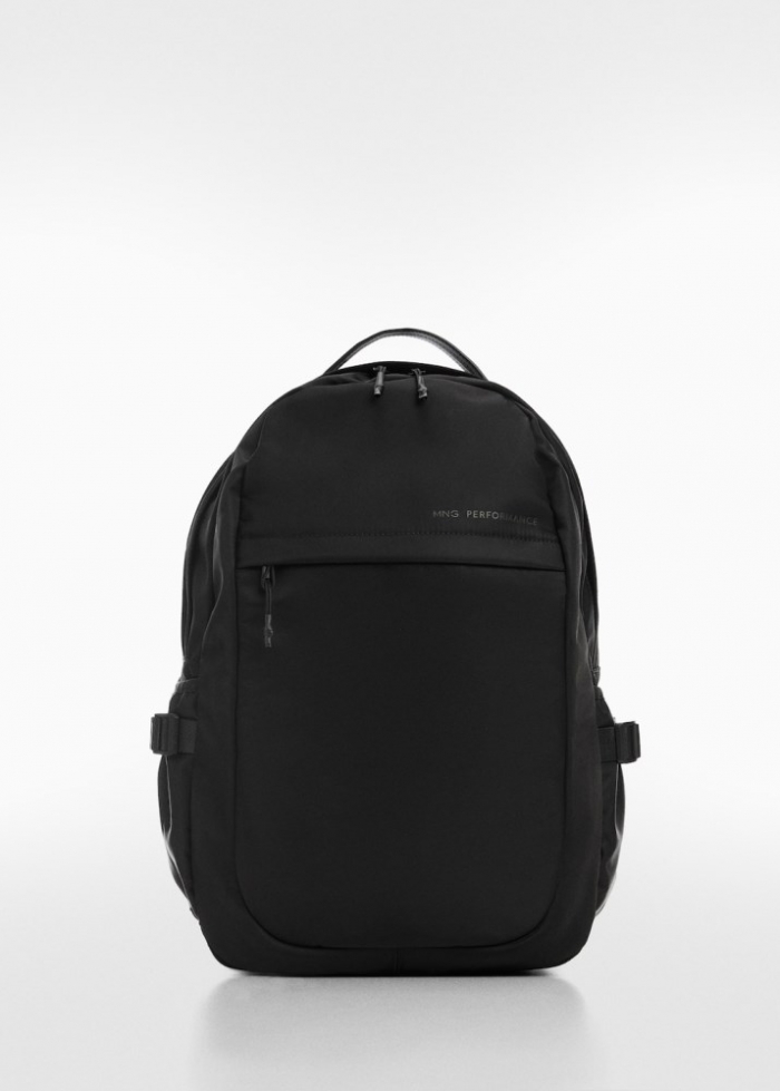 Mango Mochila nylon multi bolsillos - Negro