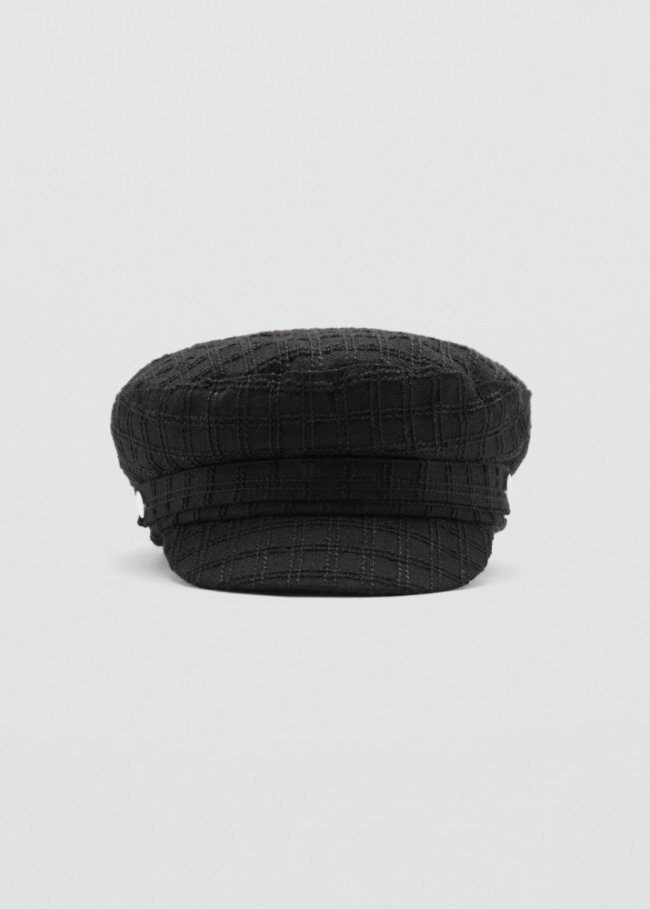 Mango Gorra baker cuadros - Negro