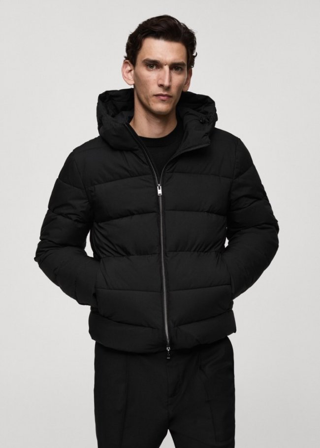 Mango Anorak acolchado impermeable termoregulador - Negro