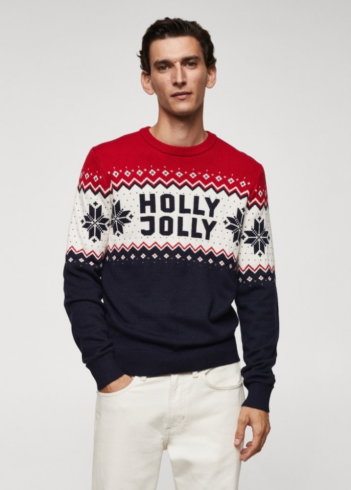 Mango Jersey jacquard navideño - Azul marino