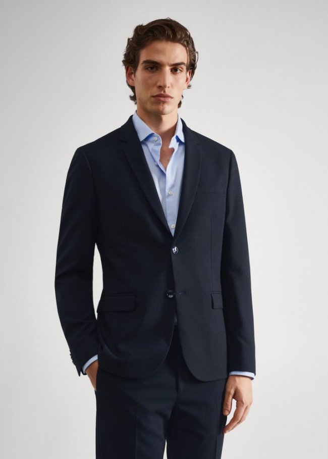 Mango Americana traje super slim fit - Azul marino oscuro