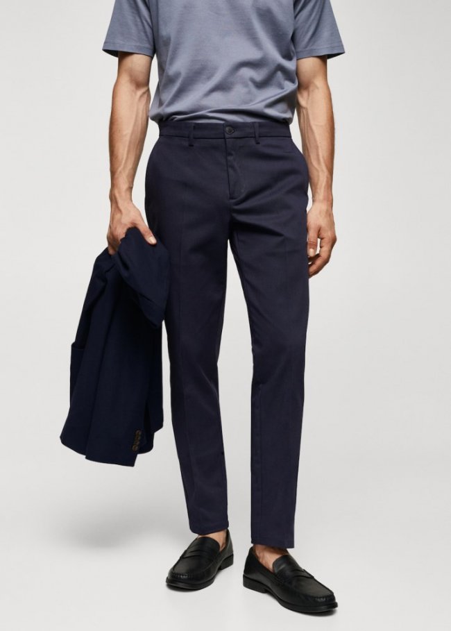 Mango Pantalón chino slim fit - Azul tinta