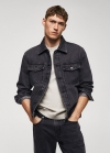 Mango Sobrecamisa vaquera bolsillos - Gris oscuro