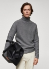 Mango Jersey punto cuello alto - Gris medio vigoré