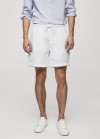 Mango Bermudas water repellent cordón - Blanco roto