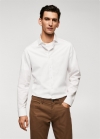 Mango Camisa slim fit 100% algodón - Blanco