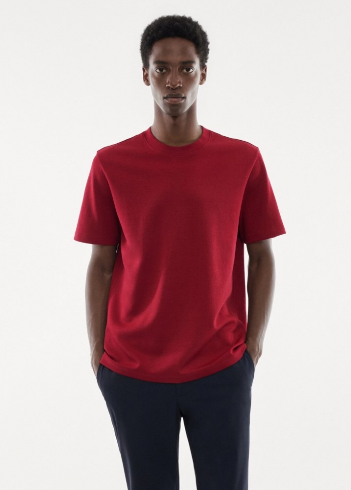 Mango Camiseta algodón transpirable - Rojo