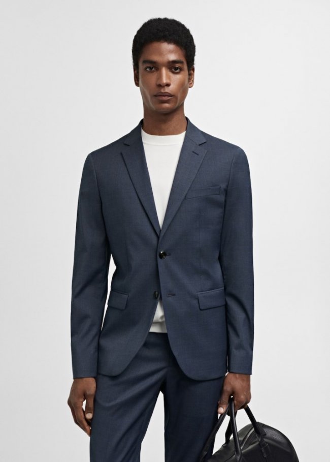 Mango Americana traje París super slim fit - Azul indigo