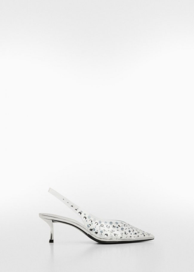 Mango Zapato vinilo tacón - Plata