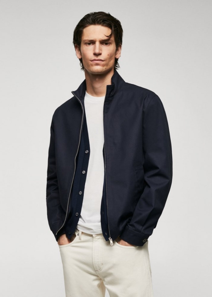 Mango Chaqueta bomber 100% algodón - Azul marino oscuro