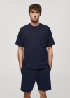 Mango Pack pijama algodón corto - Azul marino oscuro