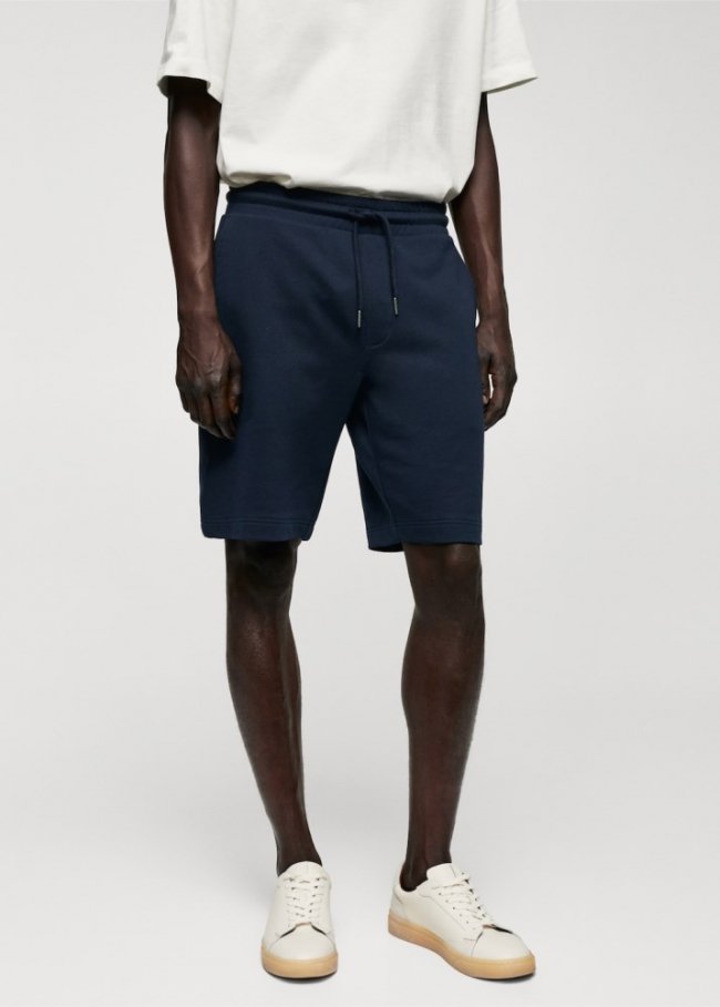 Mango Bermudas jogger algodón - Azul marino