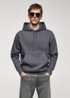 Mango Sudadera algodón capucha canguro - Gris oscuro